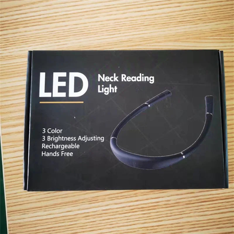 Neck Reading Light Novelty Flexible Neck Lights Handsfree Book Light Hanling Read Lamp Portable USB Rechargeable Book Lighting