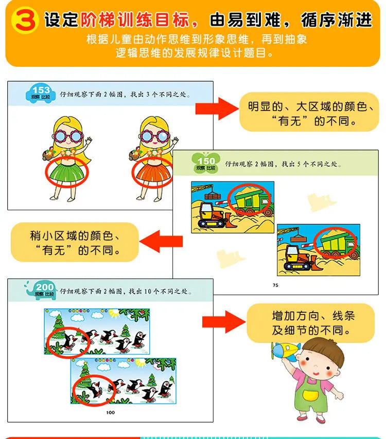 306 questions for children's whole brain thinking development training Puzzle book Concentration training for young children