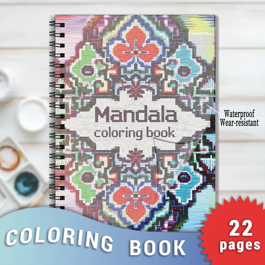 Mandala Adult Coloring Book - 8.3x11.2 inches Stress relief coloring book 22 pages of art therapy illustrations to relieve anxie