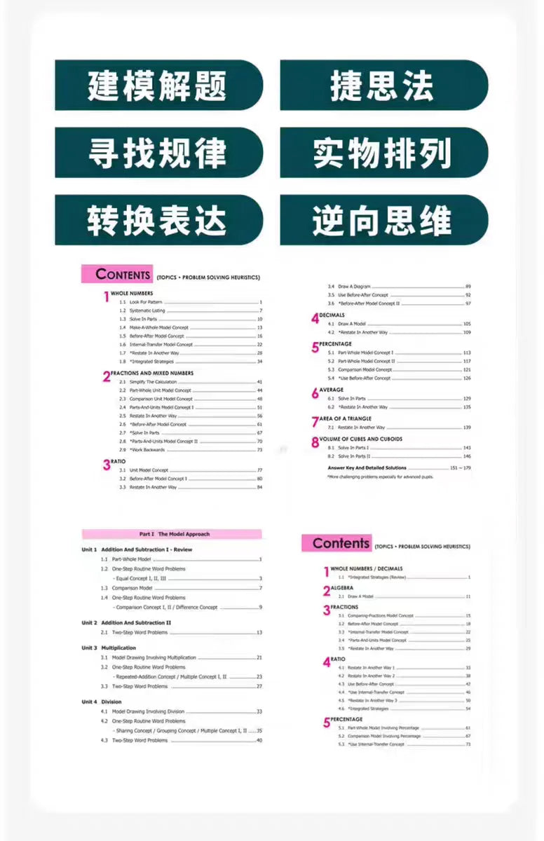 1pc SAP Singapore Mathematical Modeling book Elementary School Grades  4/5/6 Challenge Application Learning Books Textbook AEIS