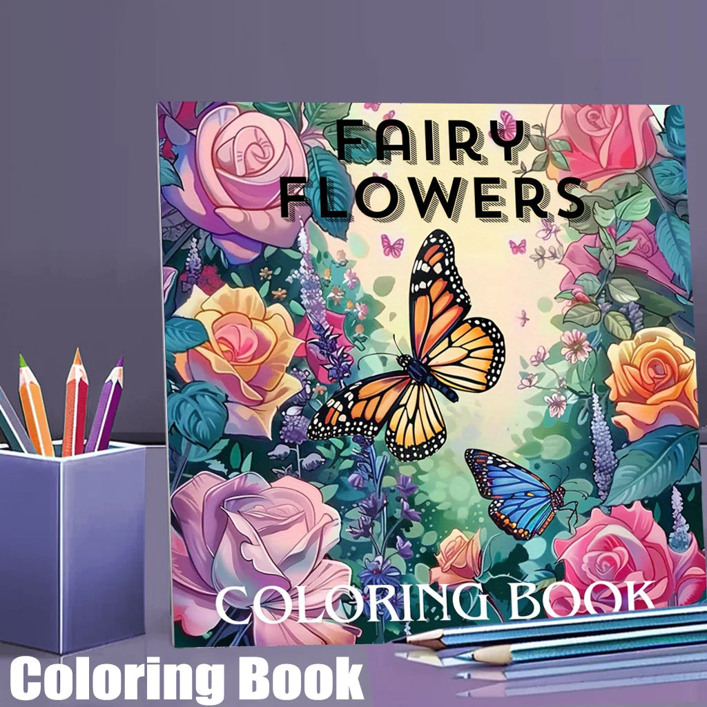 28 Pages Fairy Flowers Style Coloring Coloring Book Coloring Book for Adult Stress Reduction | Colouring Book