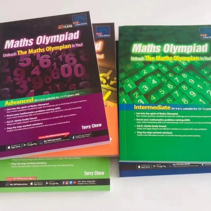5 Books/set SAP Maths Olympiad Primary School Mathematical Thinking Training Exercise   Math Questions English Book