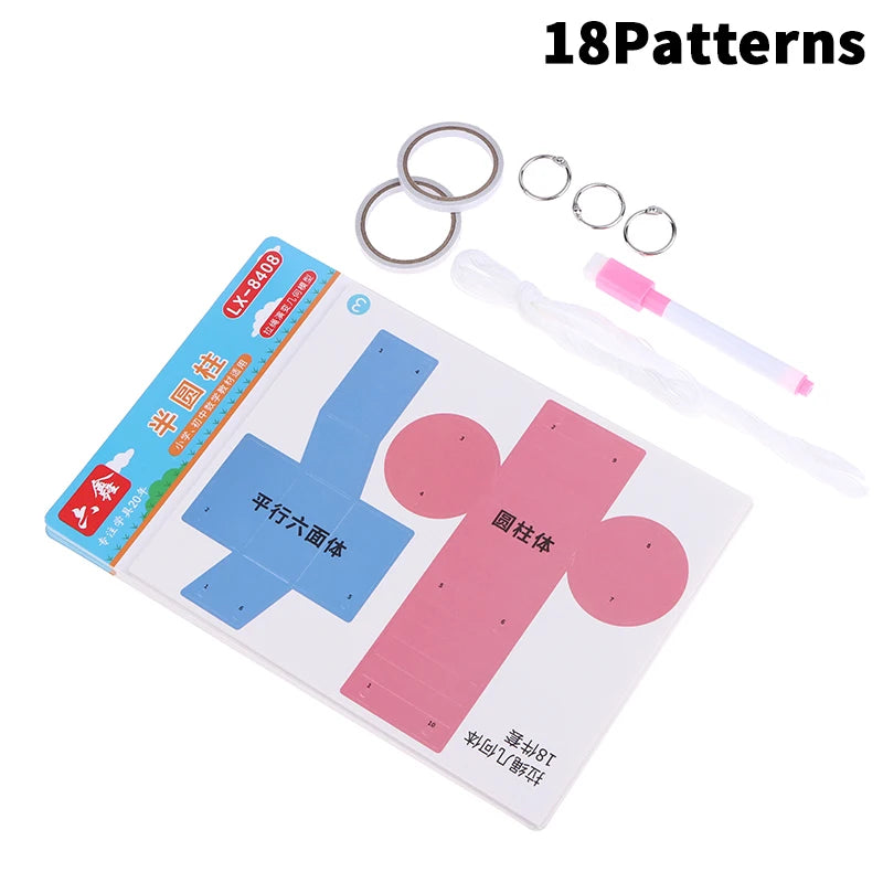 Pull String 3D Geometry Learning Book Children's DIY Solid Books Solids Geometric Models Space Thinking Training Game
