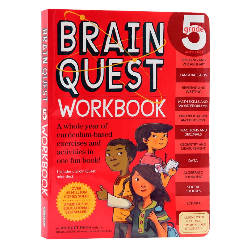 5Volumns/Set Grade 2-6 Brain Quest Workbook Children's Intelligence Development Exercise Book American Kindergarten Primary Kids