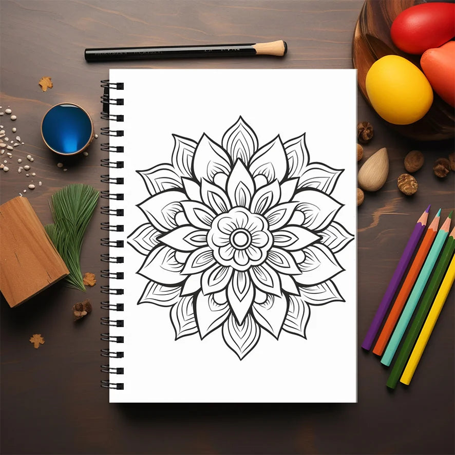 Mandala Adult Coloring Book - 8.3x11.2 inches Stress relief coloring book 22 pages of art therapy illustrations to relieve anxie