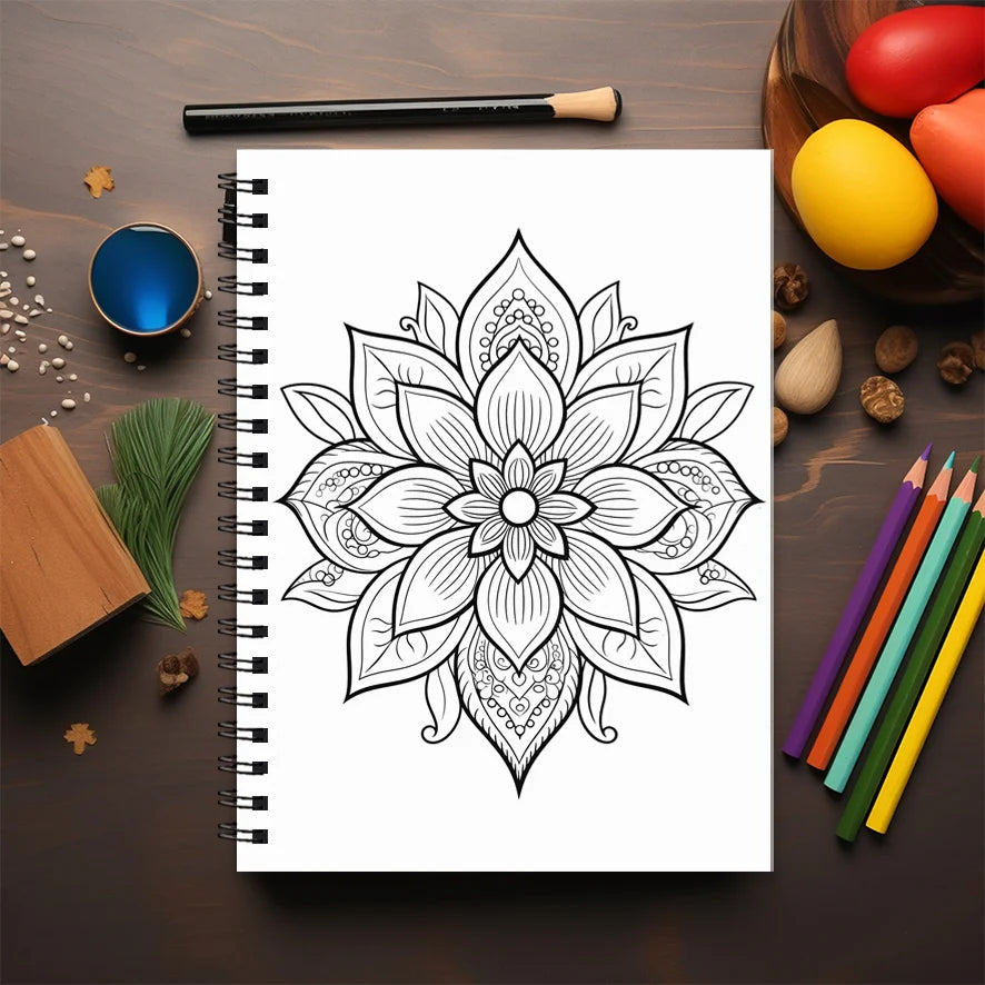 Mandala Adult Coloring Book - 8.3x11.2 inches Stress relief coloring book 22 pages of art therapy illustrations to relieve anxie
