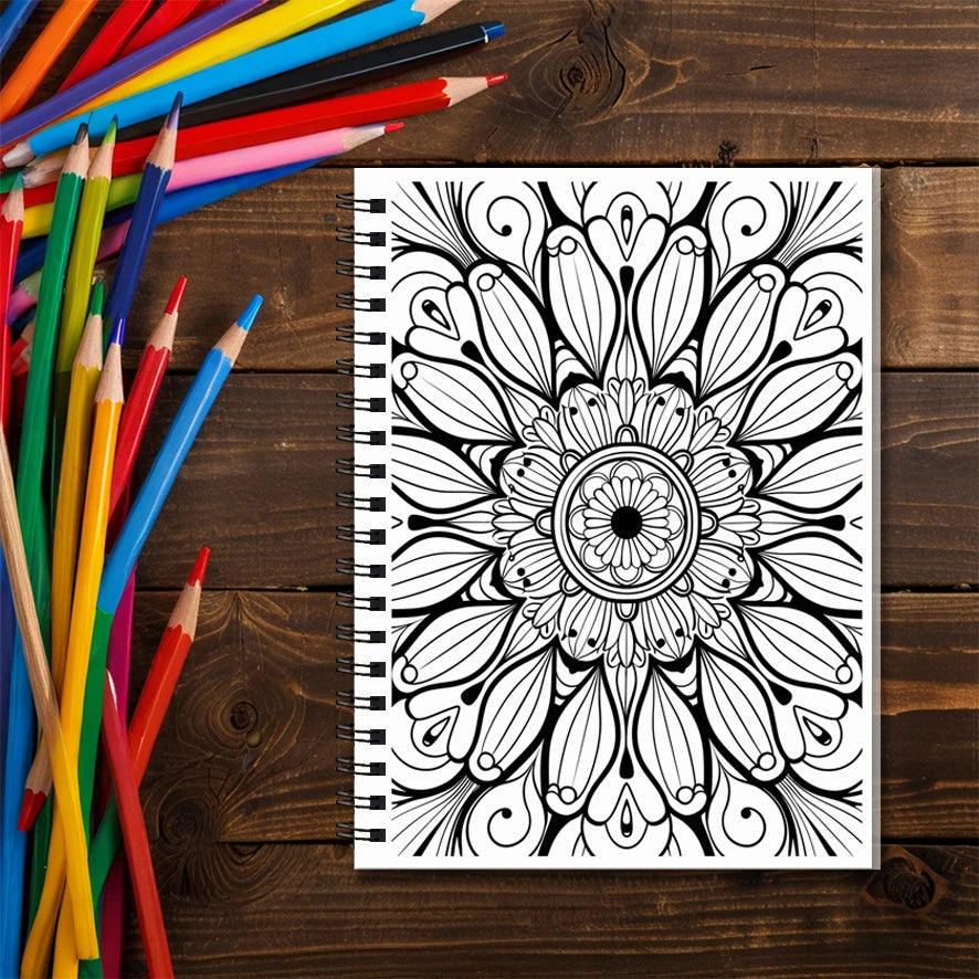 Mandala Adult Coloring Book - 8.3x11.2 inches Stress relief coloring book 22 pages of art therapy illustrations to relieve anxie