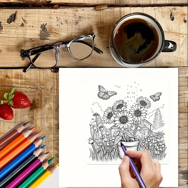 28 Pages Fairy Flowers Style Coloring Coloring Book Coloring Book for Adult Stress Reduction | Colouring Book