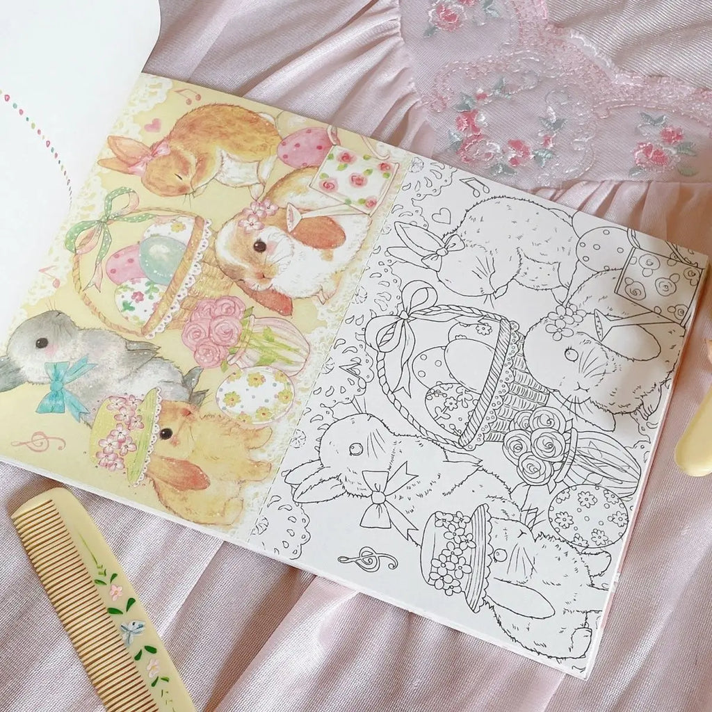 Girl magic fantasy coloring book painting this extract postcard lovely soft sister Japanese style