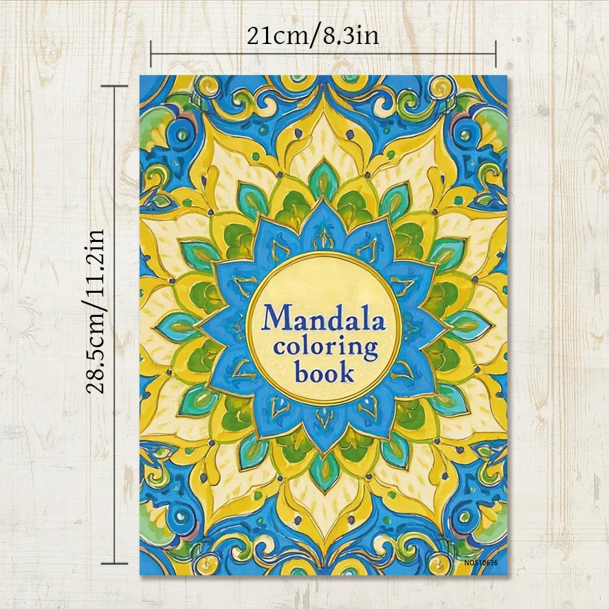 Mandala Adult Coloring Book - 8.3x11.2 inches Stress relief coloring book 22 pages of art therapy illustrations to relieve anxie
