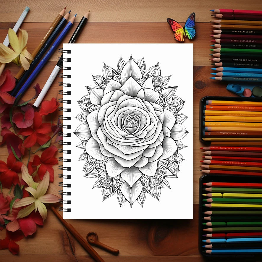 Mandala Adult Coloring Book - 8.3x11.2 inches Stress relief coloring book 22 pages of art therapy illustrations to relieve anxie