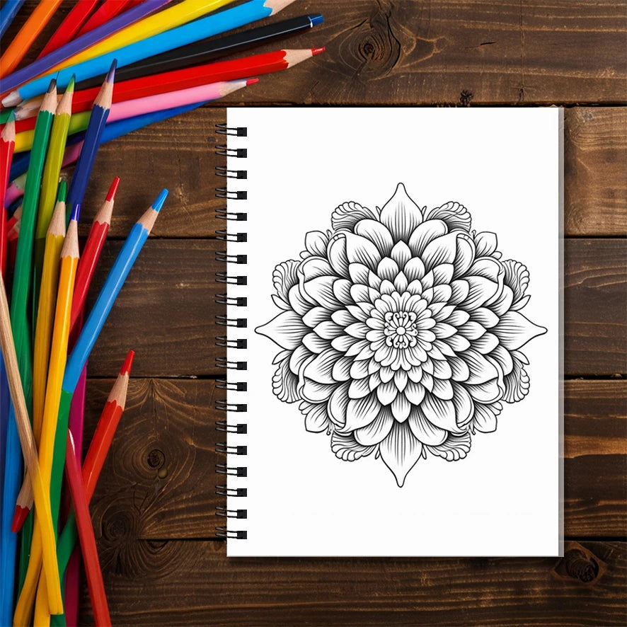 Mandala Adult Coloring Book - 8.3x11.2 inches Stress relief coloring book 22 pages of art therapy illustrations to relieve anxie