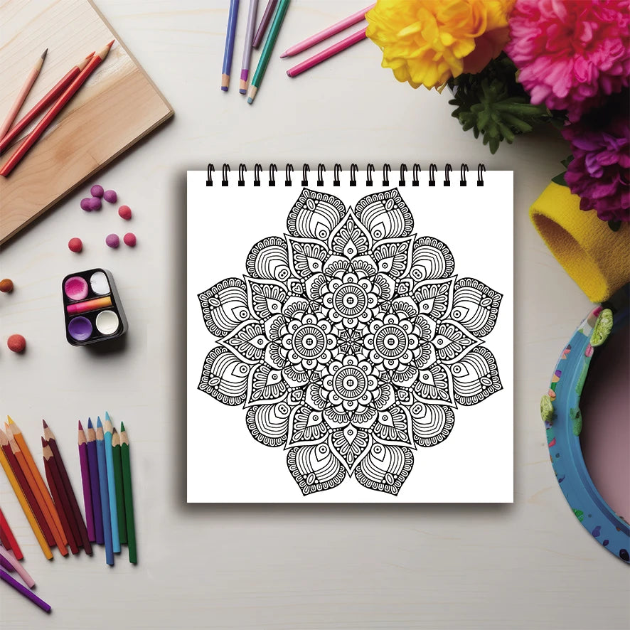 Mysterious Flower Coloring Book - 8.27 x 8.27 inches 32 pages coloring book - Ideal gift for family or friends