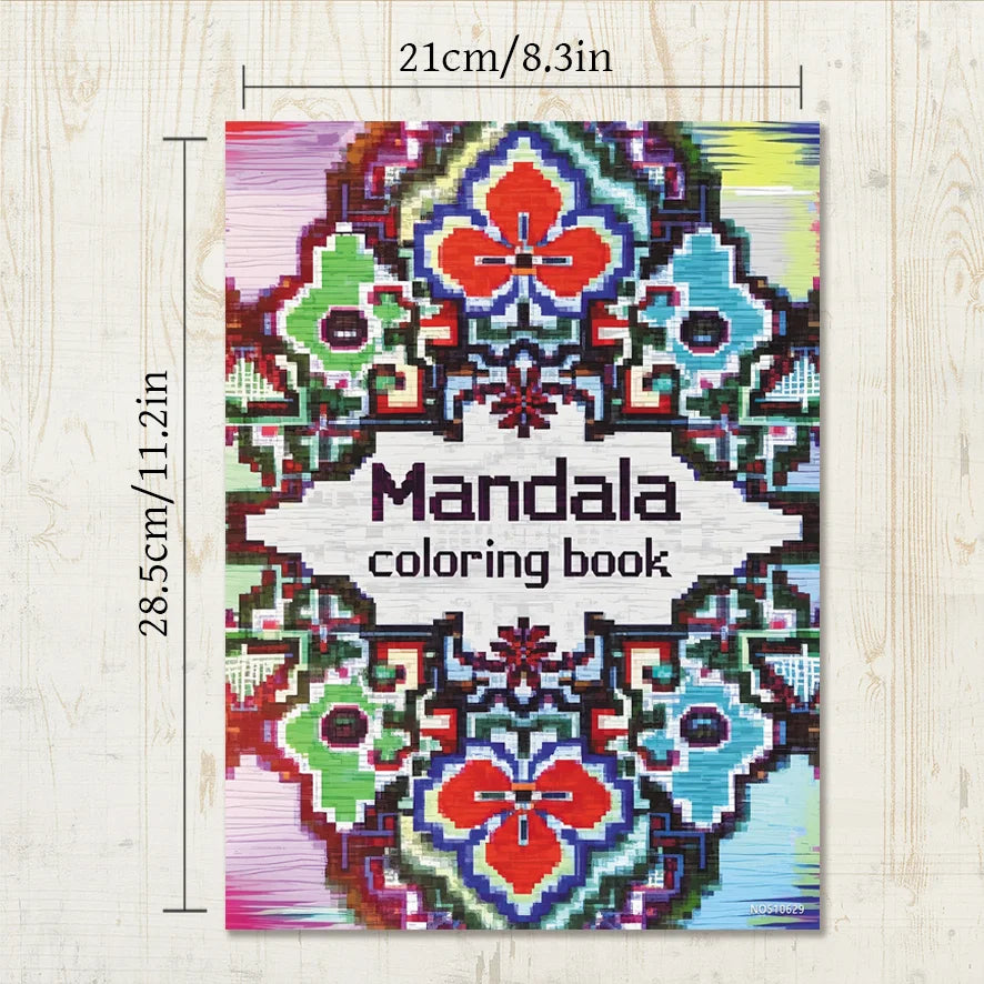 Mandala Adult Coloring Book - 8.3x11.2 inches Stress relief coloring book 22 pages of art therapy illustrations to relieve anxie