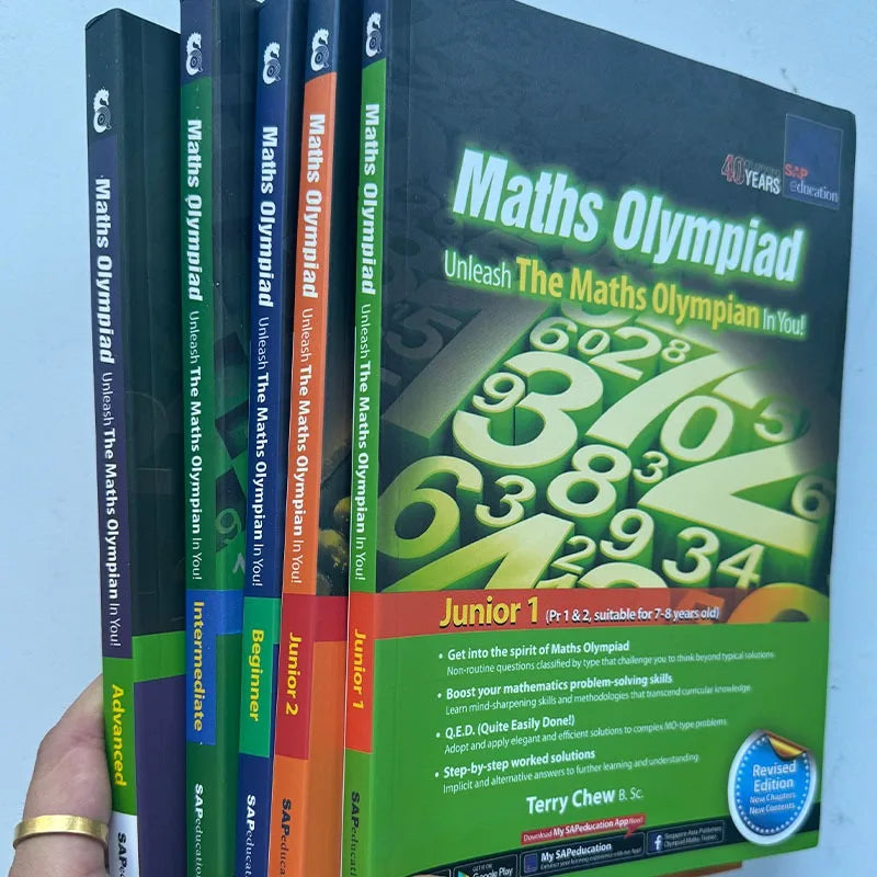5 Books/set SAP Maths Olympiad Primary School Mathematical Thinking Training Exercise   Math Questions English Book