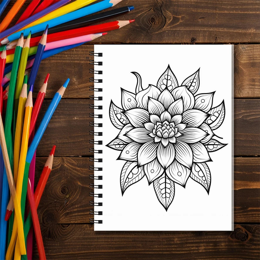 Mandala Adult Coloring Book - 8.3x11.2 inches Stress relief coloring book 22 pages of art therapy illustrations to relieve anxie