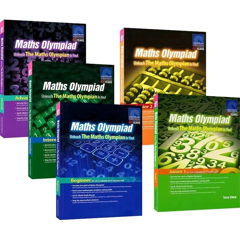 5 Books/set SAP Maths Olympiad Primary School Mathematical Thinking Training Exercise   Math Questions English Book