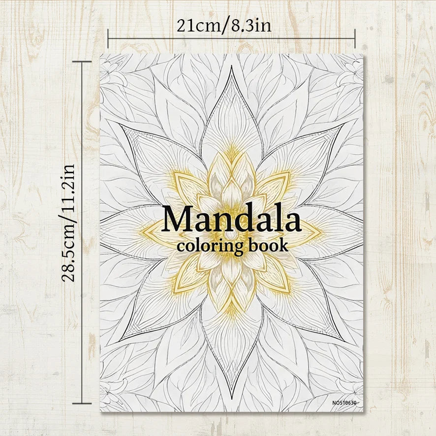 Mandala Adult Coloring Book - 8.3x11.2 inches Stress relief coloring book 22 pages of art therapy illustrations to relieve anxie