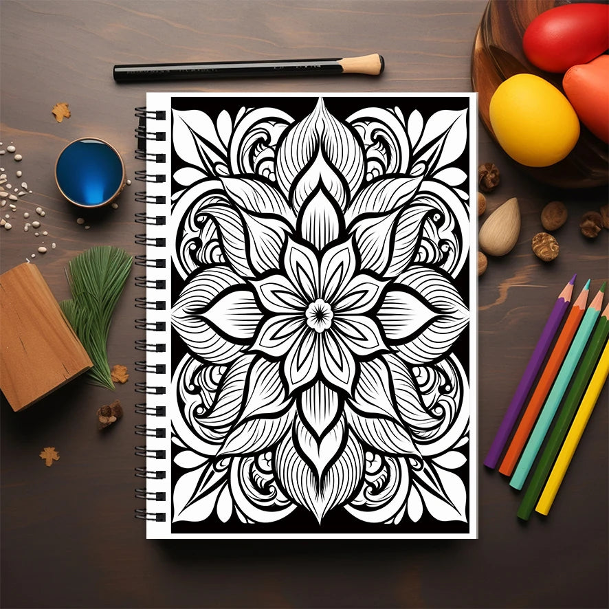 Mandala Adult Coloring Book - 8.3x11.2 inches Stress relief coloring book 22 pages of art therapy illustrations to relieve anxie