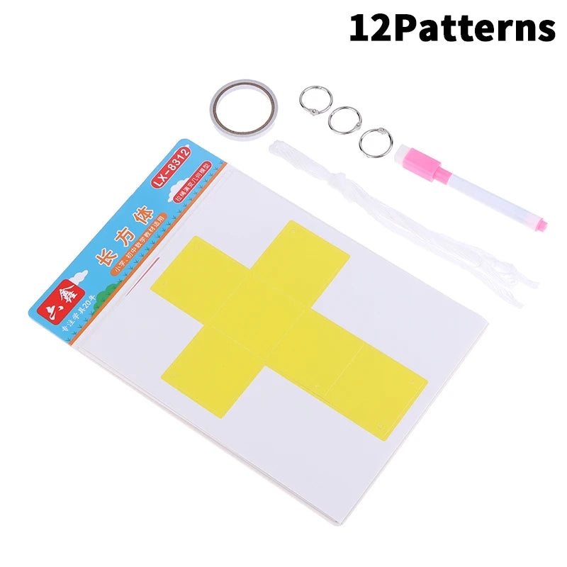 Pull String 3D Geometry Learning Book Children's DIY Solid Books Solids Geometric Models Space Thinking Training Game