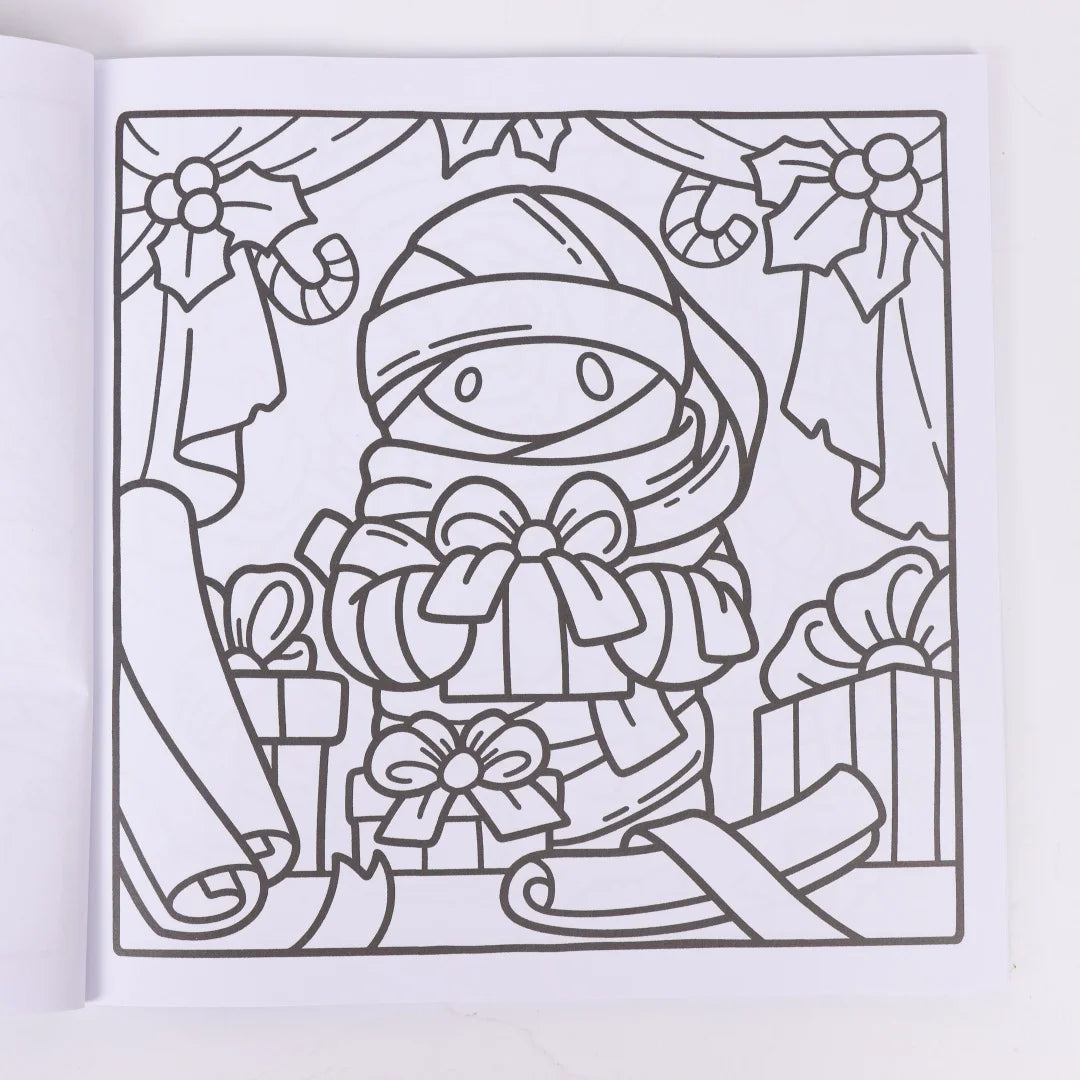 Spooky Christmas: Cute Coloring Book for Adults and Teens with Adorable Characters and Cozy Holiday Scenes for Relaxation