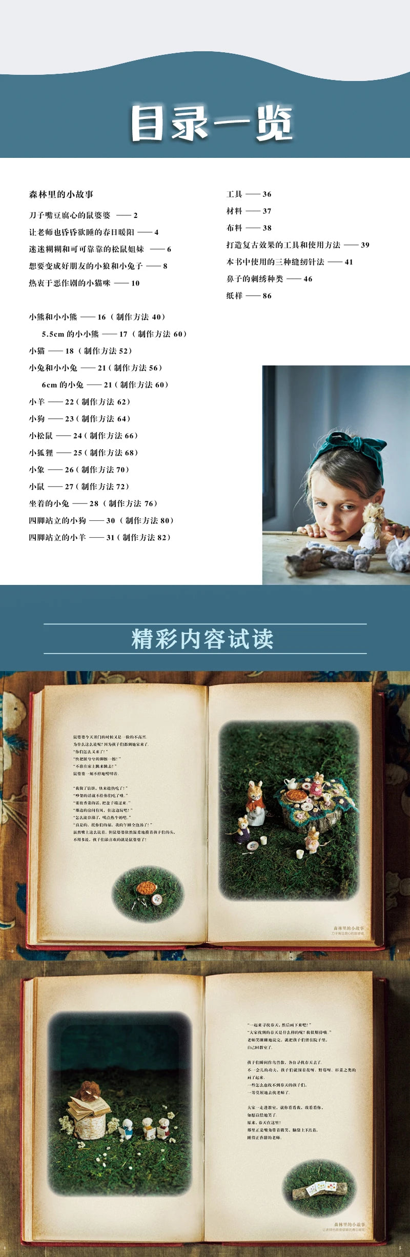 2 Books Tiny Animal Doll Making  + Antique Plush Small Animal Doll Making Tutorial Book Diy