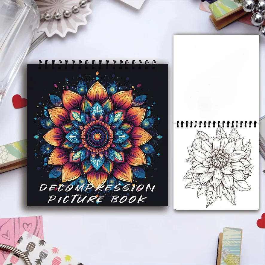 Mysterious Flower Coloring Book - 8.27 x 8.27 inches 32 pages coloring book - Ideal gift for family or friends